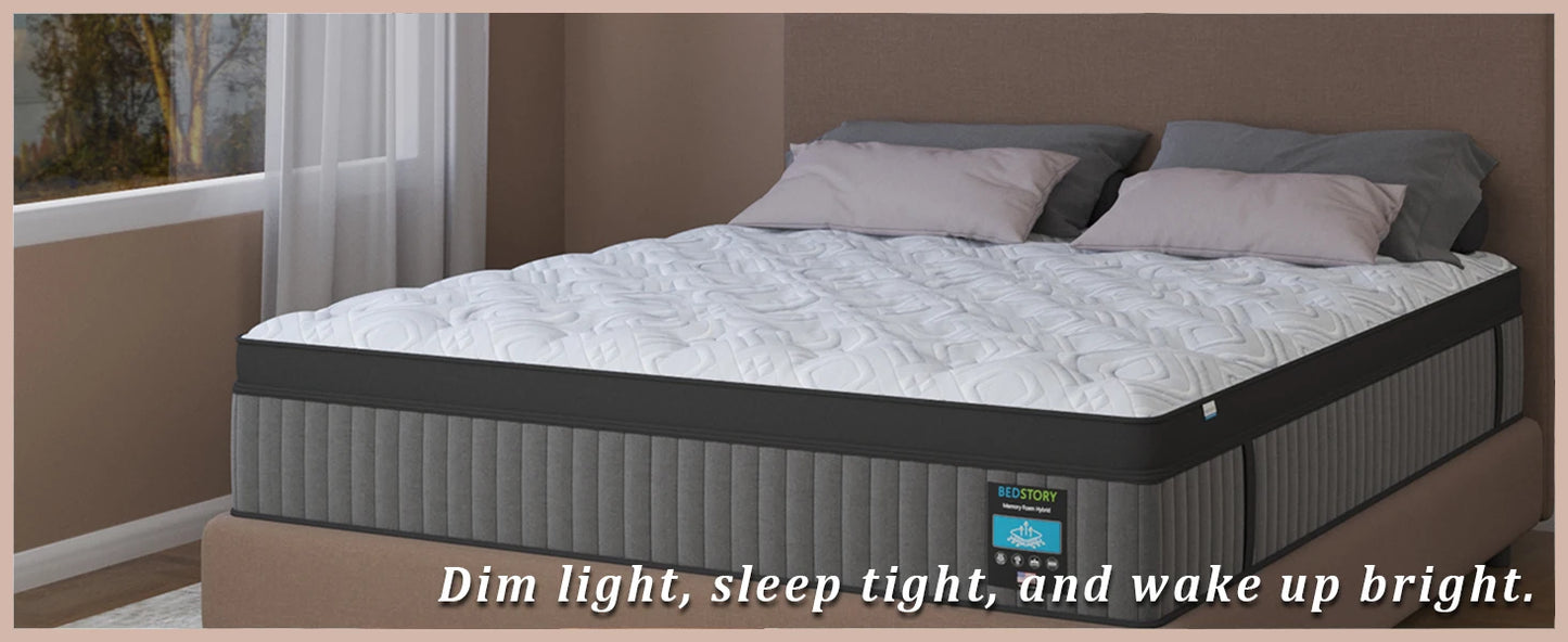 Firm Full Mattress 12 Inch Deep Sleep Hybrid Mattresses Pain Relief 7-Zone Contouring Bed in a Box Extra Lumbar Support 365-Nigh