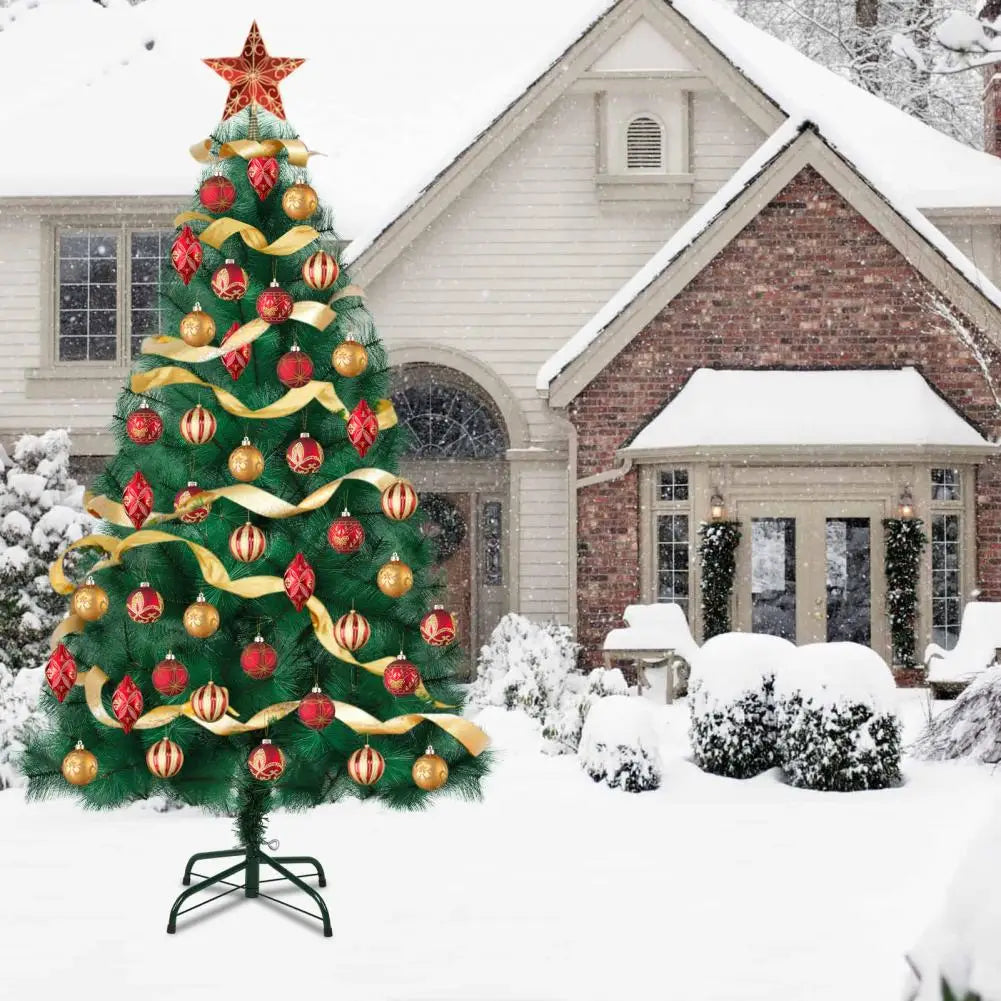 6FT Artificial Christmas Tree with Ornaments & Tree Topper .Full Holiday Decoration Set for Home, Office & Seasonal Displays  Description: