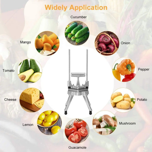 Commercial Vegetable Fruit Chopper W/6-Wedge Slicer&1/4″&3/8″&1/2" Blade Professional Food Dicer French Fry Cutter Onion
