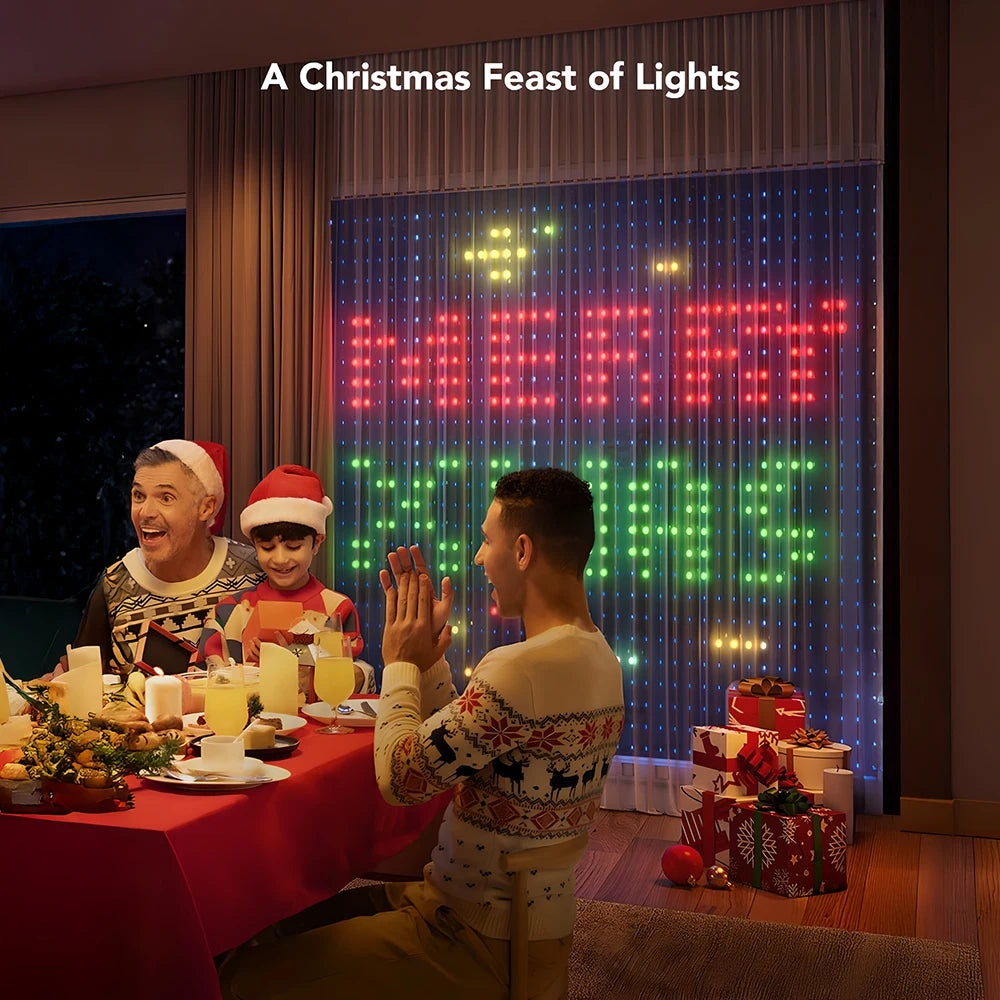 MIMIRGB 400LED Smart Curtain Lights With music sync and app control USB powered string lightsRGBIC Color Changing Holiday Lights