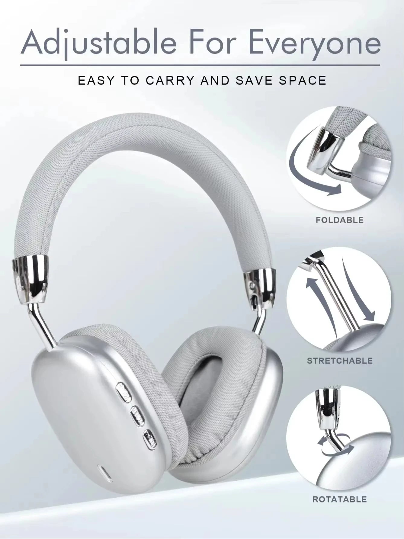 B36 Wireless Bluetooth 5.3 Noise Cancelling Over-Ear Headphones with ANC & Long Battery Life
