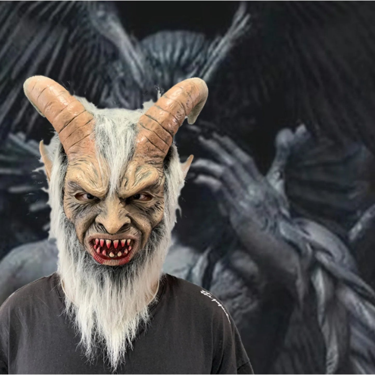 Dark Night Diablo Latex Mask, Realistic Face Mask, Halloween Christmas Party, Role Play, Bar Party .