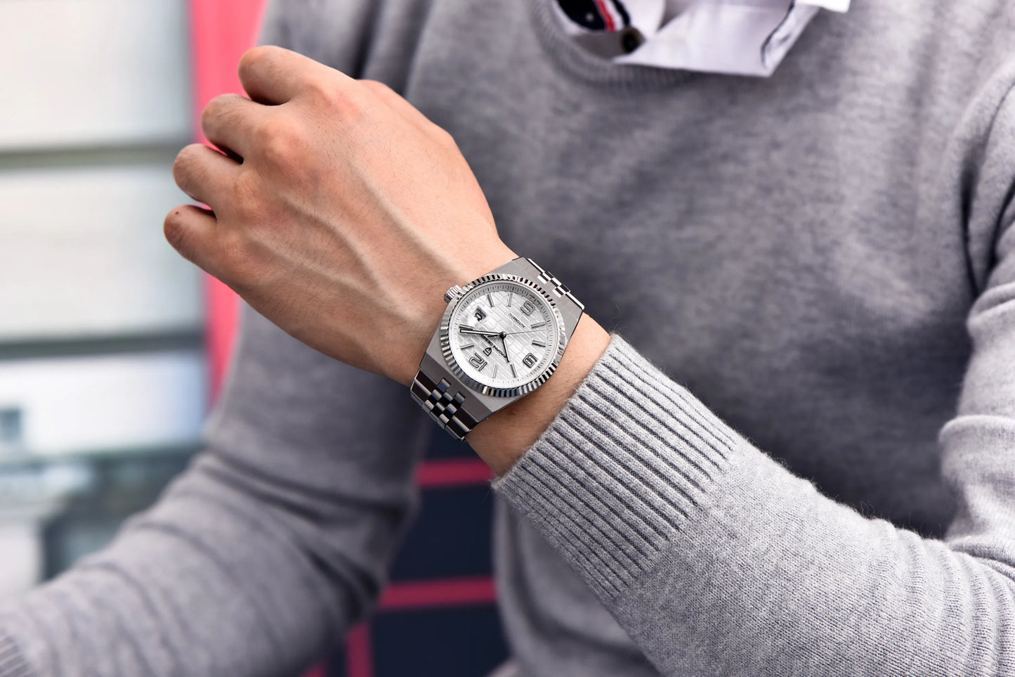 PAGANI DESIGN Men’s Automatic Luxury Watch,  Sapphire Crystal Stainless Steel Waterproof Mechanical Wristwatch with 3D Rhombus Dial