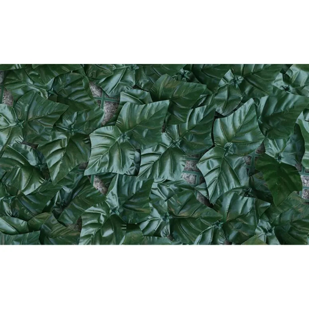 6FT Ivy Leaf Artificial Fence Screen - Realistic Green Plastic Vine Plants for Outdoor Indoor Garden Decor, Hedge Wall Panel