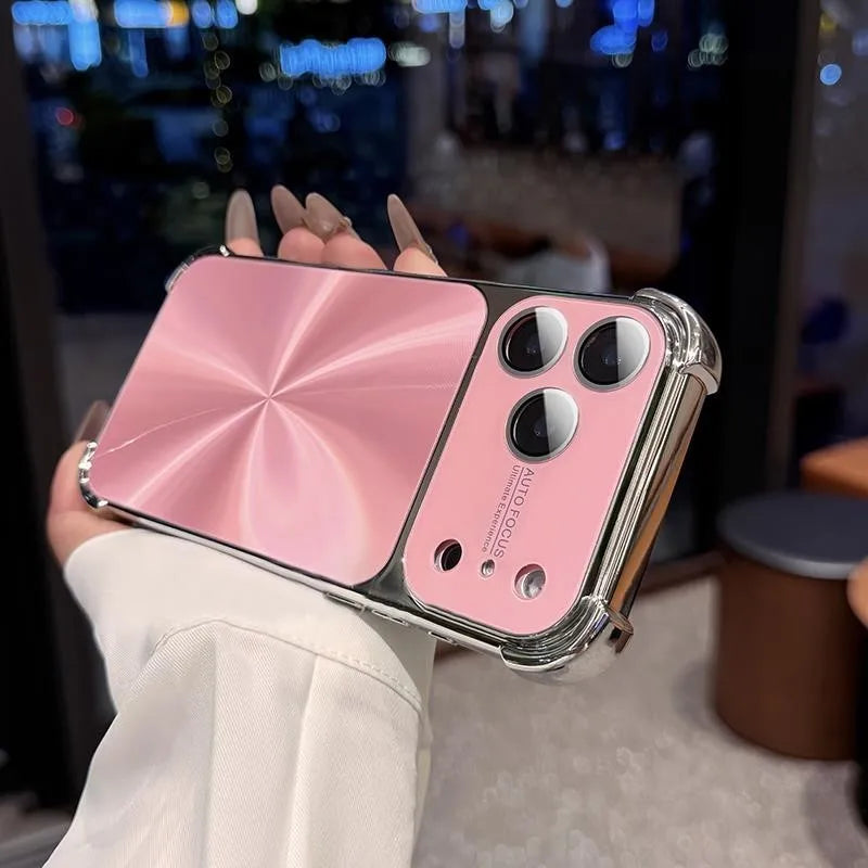 Luxury Plating CD Texture Laser Aesthetic Phone Case For iPhone Samsung