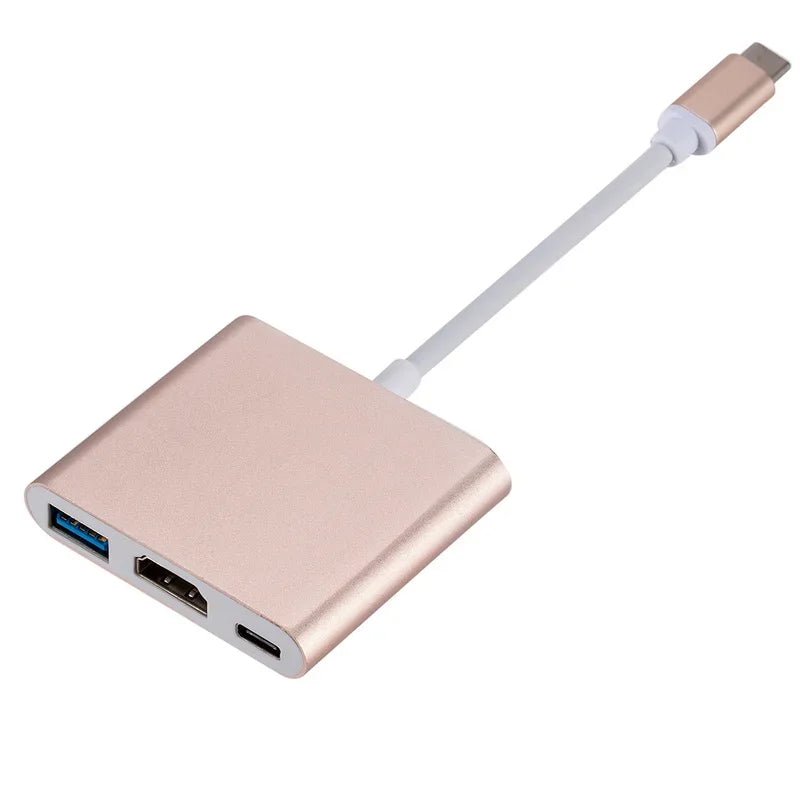 3-in-1 USB-C Hub with 4K HDMI Output, USB 3.0 Port & USB-C Power Delivery Adapter for Laptops, Tablets & Workstations