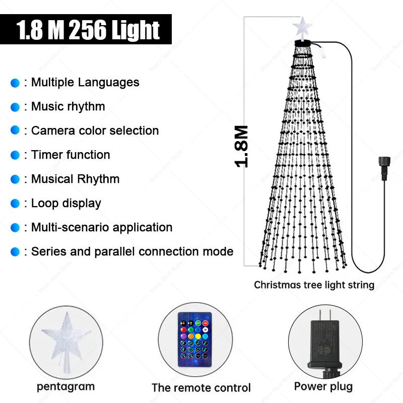1.8/2.1M Smart RGB Fairy String Light Christmas Tree Light Bluetooth APP Control For Xmas tree Garland Decoration Festive Light
