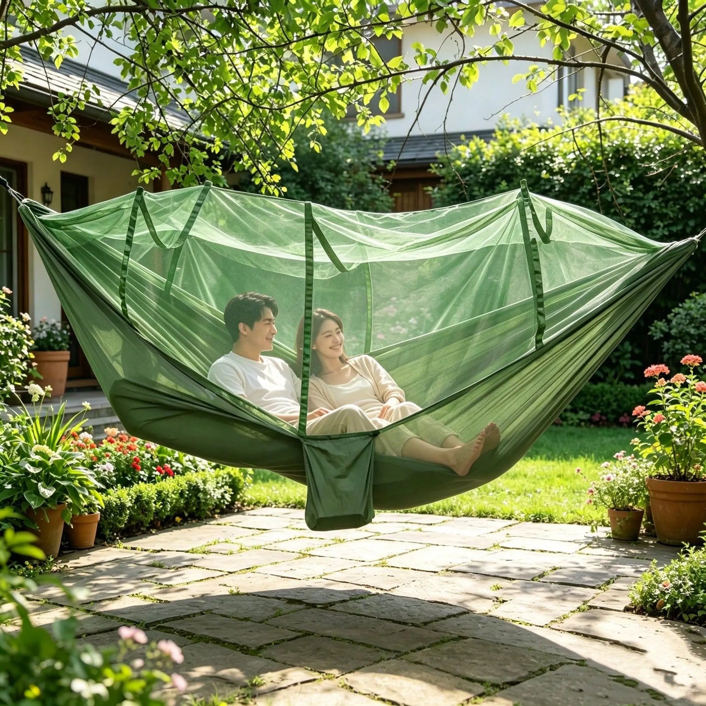 Portable Camping Hammock with Mosquito Net | Lightweight Double Travel Hammock for Hiking, Backpacking & Outdoor Adventures