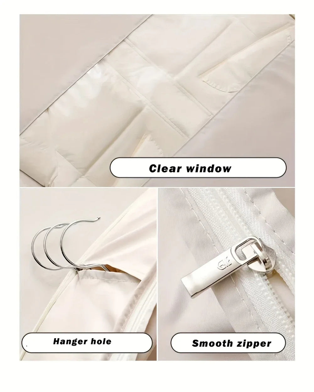 Space Saving Compressed Down Jacket Storage Bag Transparent Hanging Dust Cover With Zipper For Winter Coats Blankets Comforters