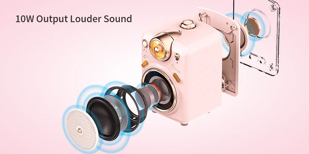 Divoom Fairy-OK Portable Bluetooth Karaoke Speaker with Wireless Microphone | Retro Mini Speaker | Rechargeable Music System