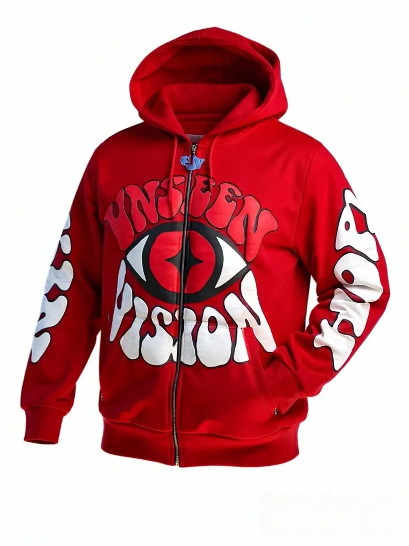 Y2K Eye Pattern Zip Up Hoodie