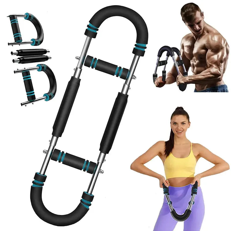 Adjustable Resistance Power Twister Bar. Upper Body Strength Training Equipment