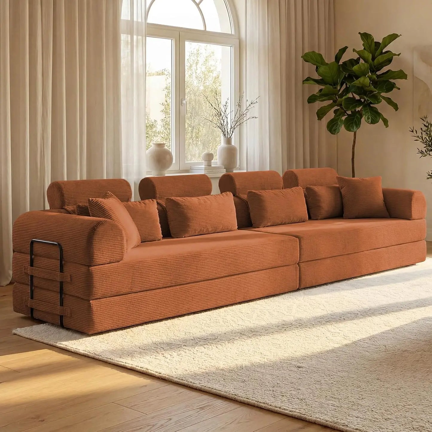 78.8-Inch Convertible Futon Sofa Bed with High Back