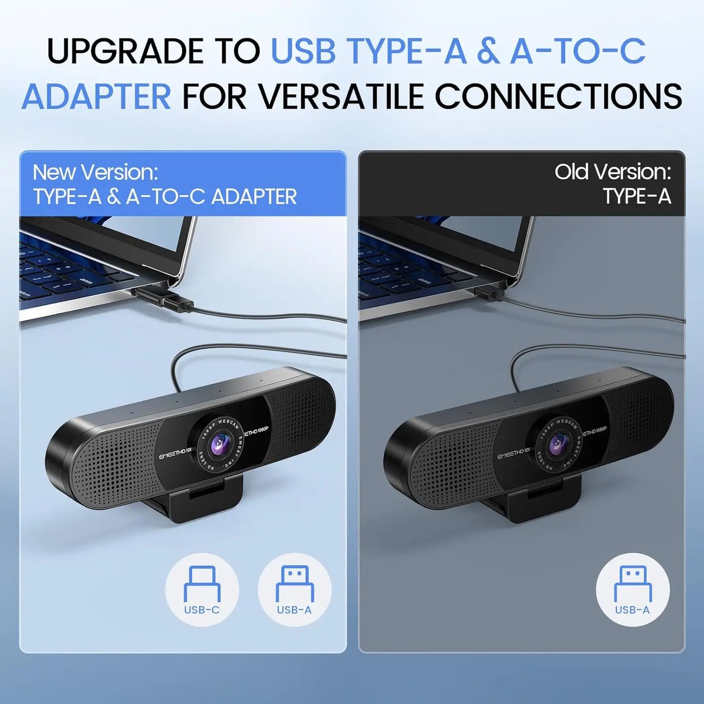 1080P HD Webcam with Dual Microphones & 90° Wide Angle Lens for Video Calls, Streaming & Remote Work