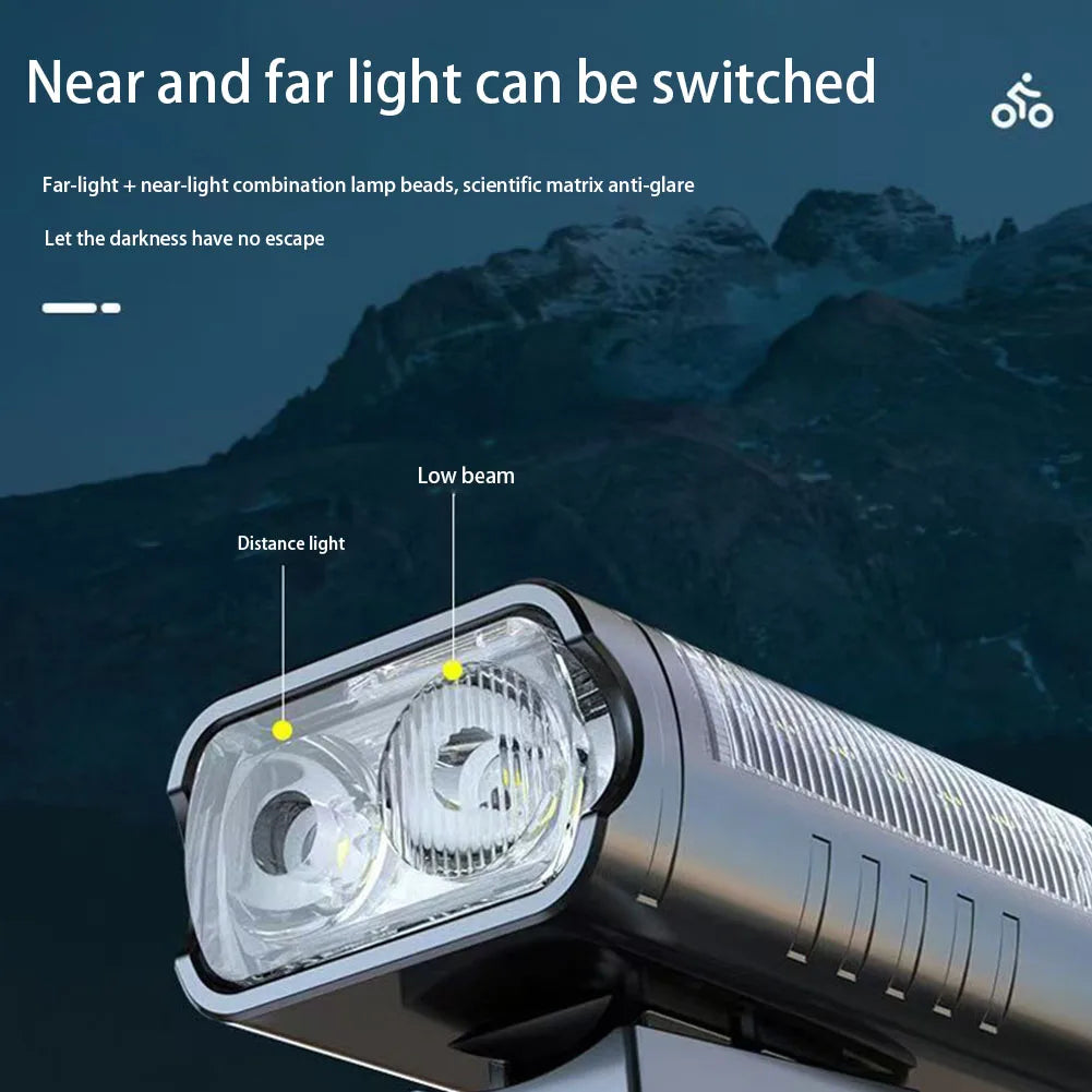 LED Bicycle Front Light Bike Light IPX4 Waterproof Bicycle Headlight Rechargeable 360 Degree Rotating for Night Riding