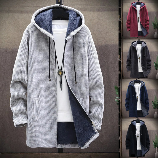 Men’s Fleece Lined Hooded Cardigan Jacket