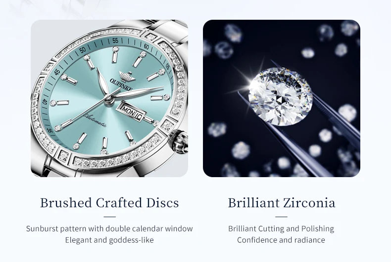 OUPINKE 3283 Luxury Woman Watch Japan Automatic Mechanical Wristwatches Elegant Ceramics Strap Waterproof Ladies Dress Watches
