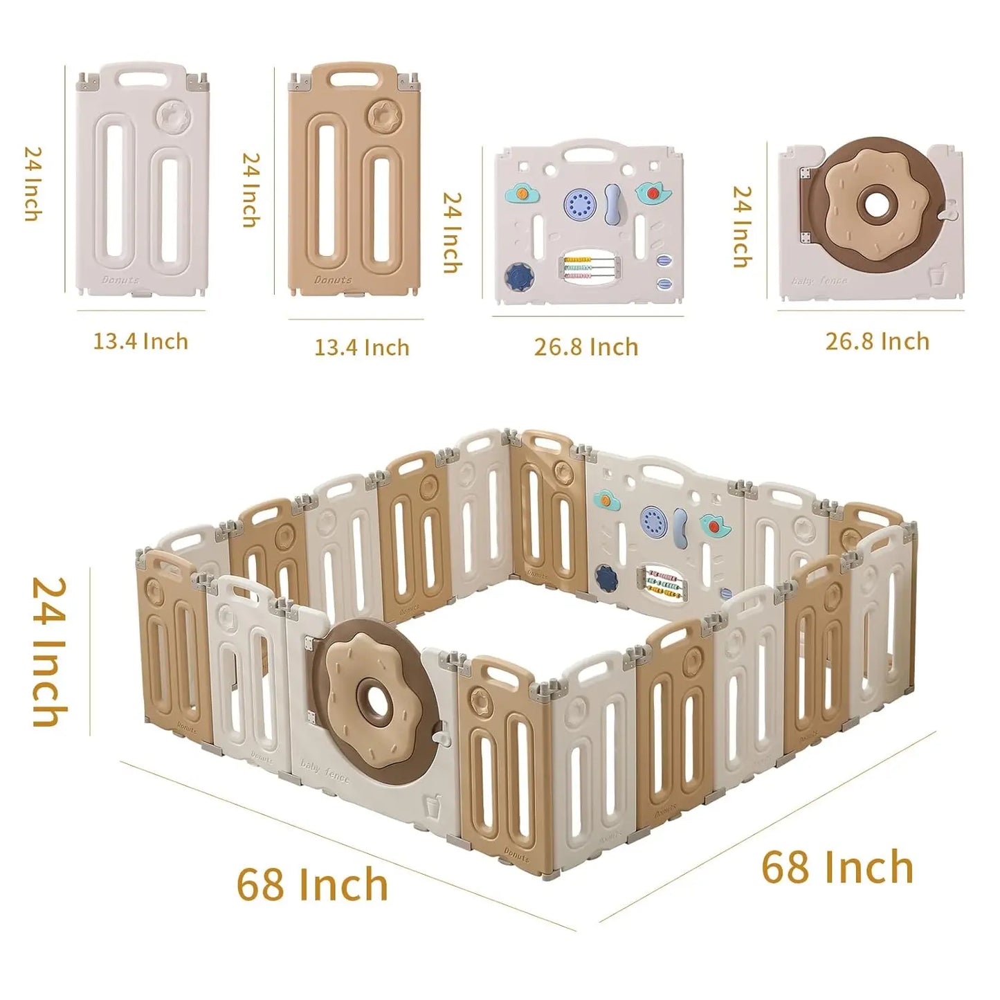 Foldable Baby Playpen With Safety Gate 14 18 22 Panels