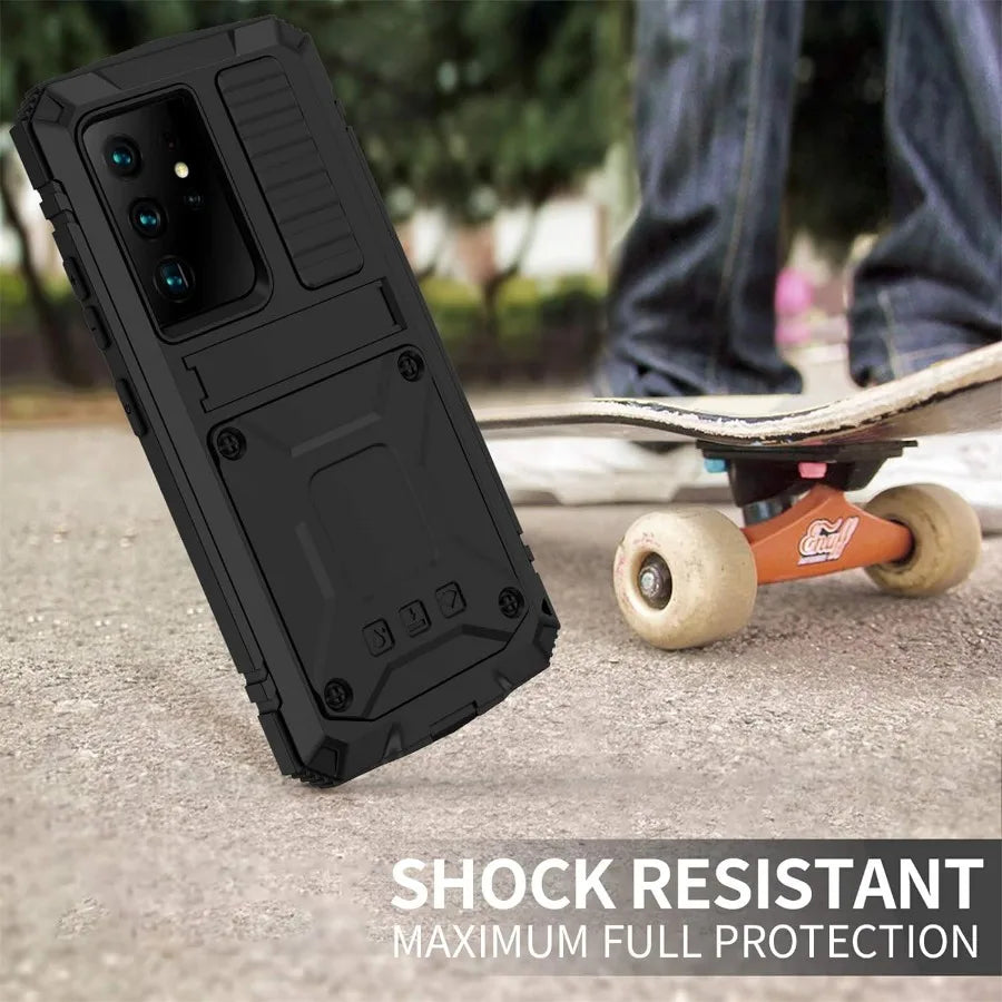 Rugged Shockproof Case for Samsung S25 Edge S24 Plus S23 Plus S25 Ultra Aluminum Metal Protective Cover