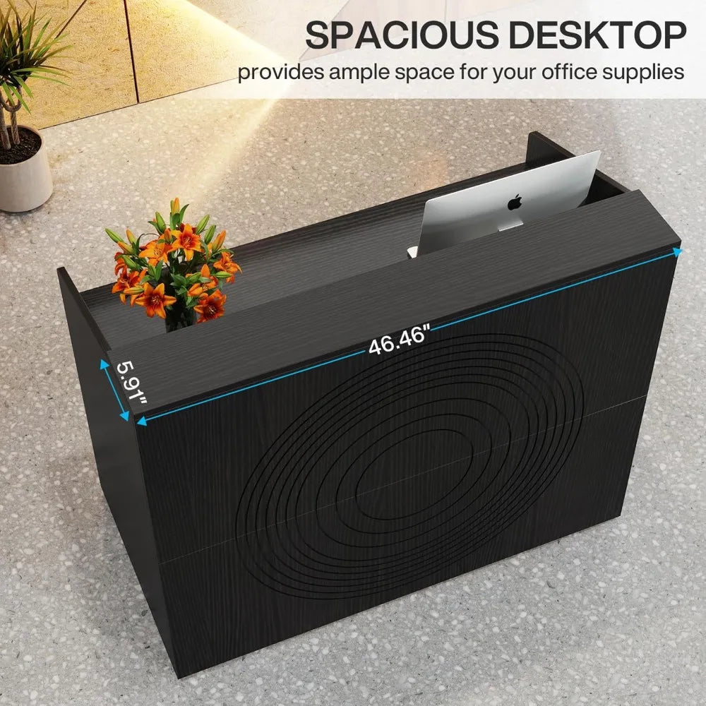 Reception Desk 47 Inch Retail Counter With Cable Grommet