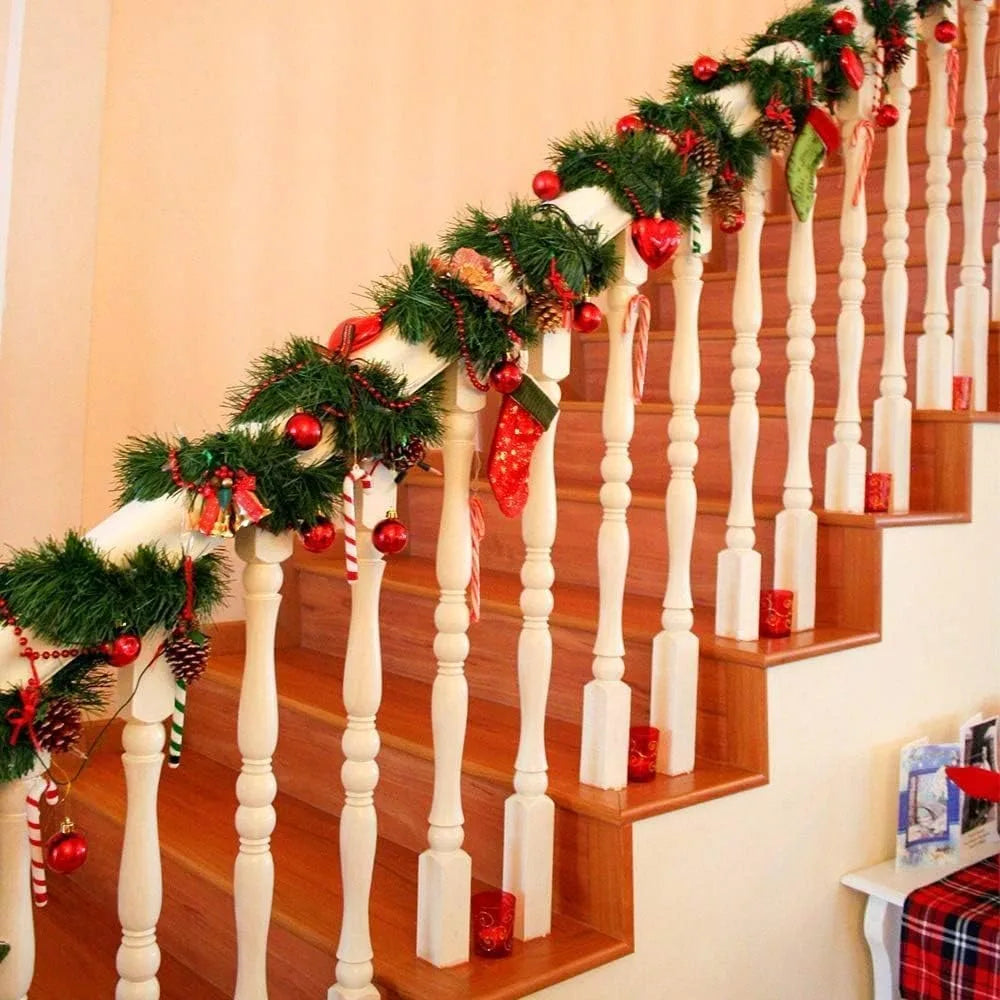 Christmas Garland Decoration, 32.8 Foot Artificial Pine Garland Holiday Decor for Outdoor Indoor Green Greenery Fireplaces Holid