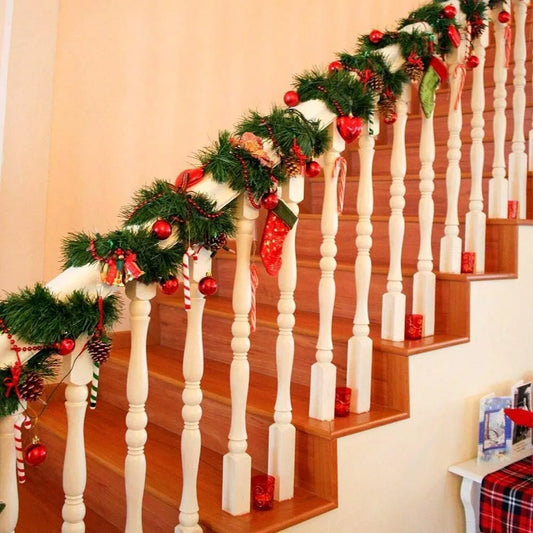 Christmas Garland Decoration, 32.8 Foot Artificial Pine Garland Holiday Decor for Outdoor Indoor Green Greenery Fireplaces Holid