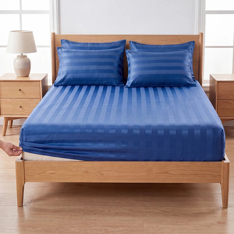 Luxury Satin Jacquard Fitted Sheet & Pillowcase Set