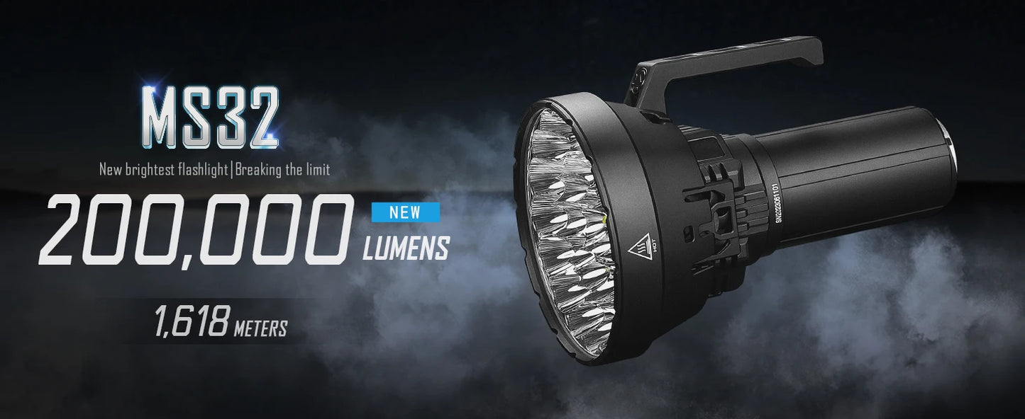 IMALENT MS32 200,000 Lumen Rechargeable Flashlight – Ultra Bright Long Range Searchlight  Product Description
