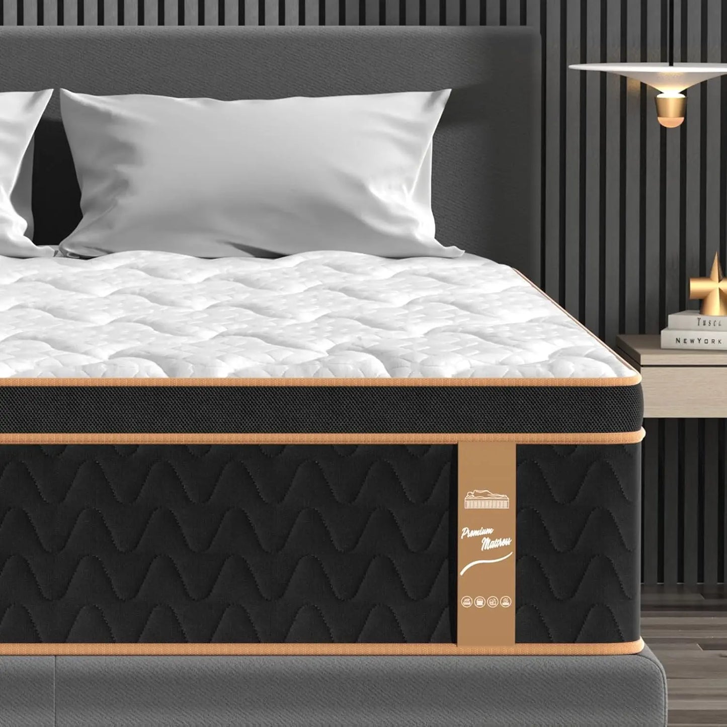 BedStory 10-14'' Hybrid Mattress, Gel Memory Foam & Pocket Springs for Pressure Relief, Twin/Full/King/Queen Size Mattress