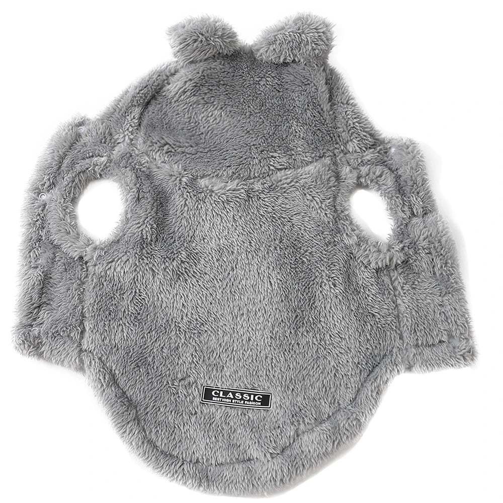 Cute Bear Ear Hooded Pet Sweater. Warm Fleece Puppy & Cat Winter Hoodie