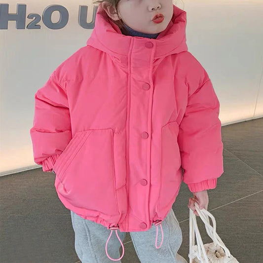 Kids Thick Padded Winter Coat Cotton Parka Warm Long Jacket