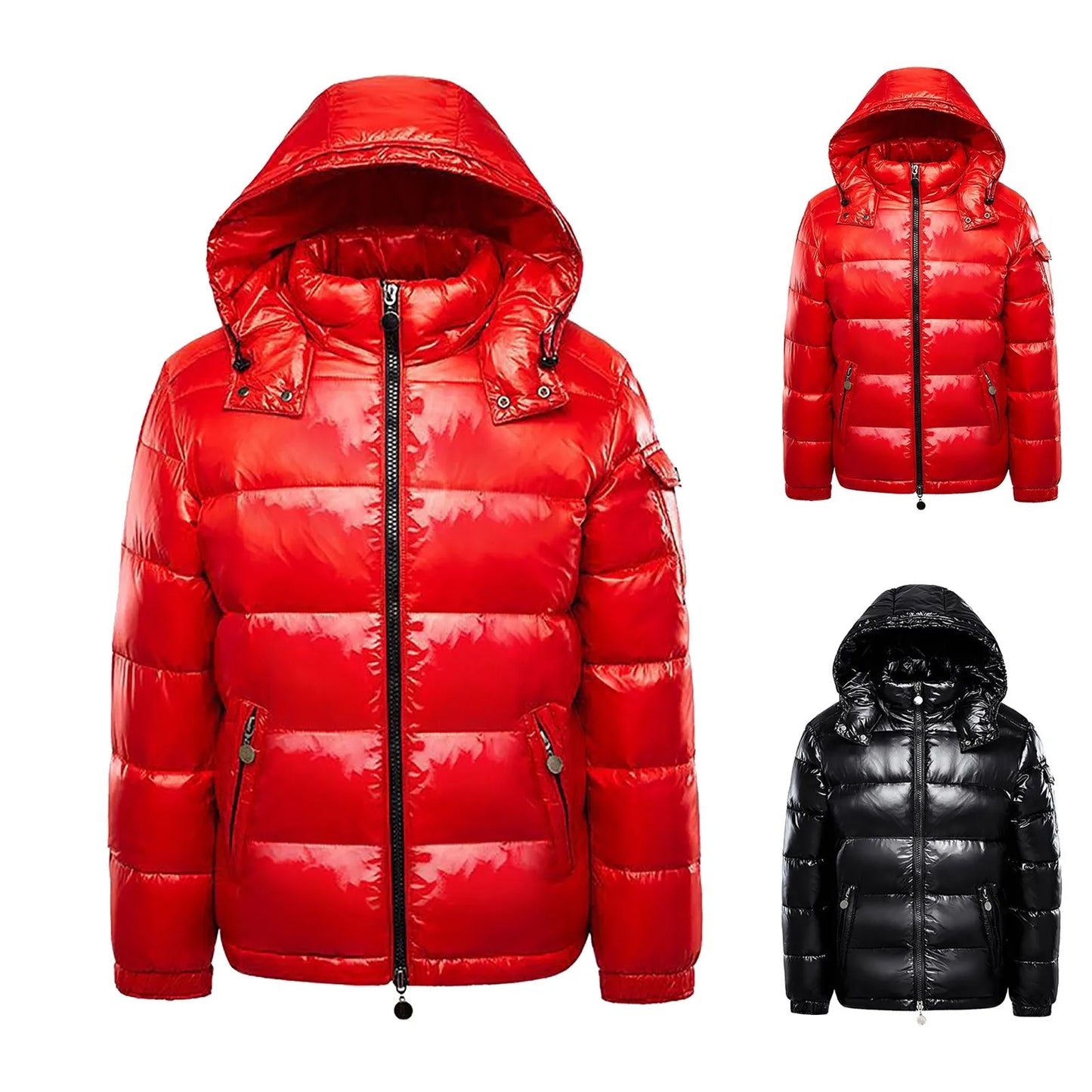 Men’s Glossy Hooded Puffer Jacket