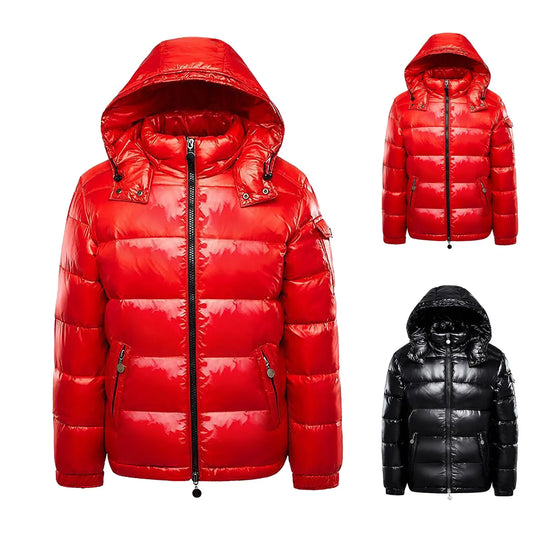 Men’s Glossy Hooded Puffer Jacket