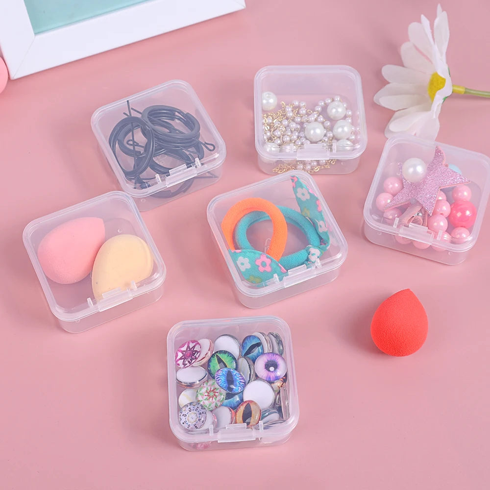Clear Mini Storage Box Set (6–60 PCS) Stackable Plastic Organizer for Jewelry, Crafts & Small Items