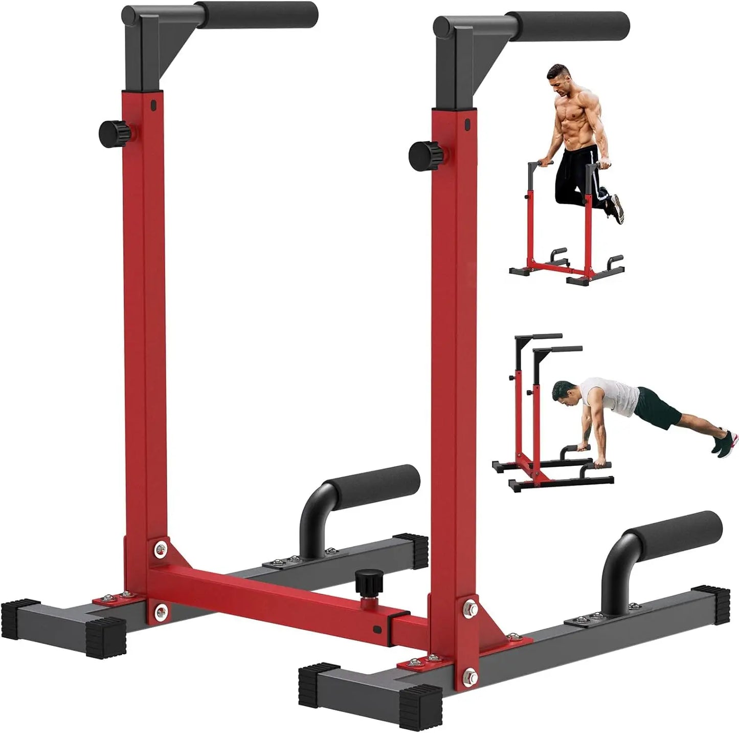 Heavy Duty Dip Bar, Adjustable Width & Height Dip Station Home Gym Fitness Equipment, 800lbs Capacity, Multifunctional Strength