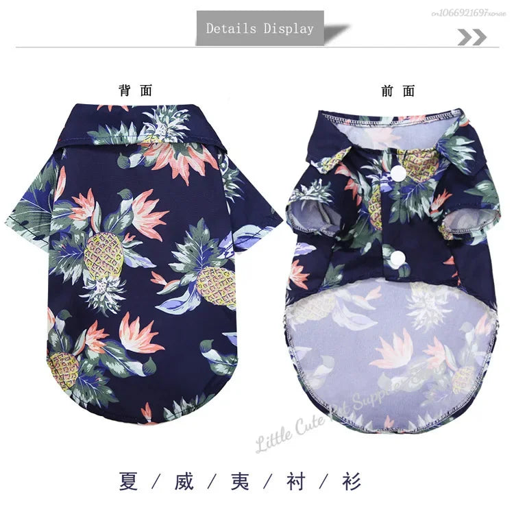 Hawaiian Pineapple Pet Shirt - Spring/Summer Thin Breathable Vest for Dogs & Cats