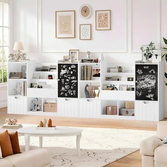 Toy Storage Organizer Chalkboard Bookshelf With Bins Kids