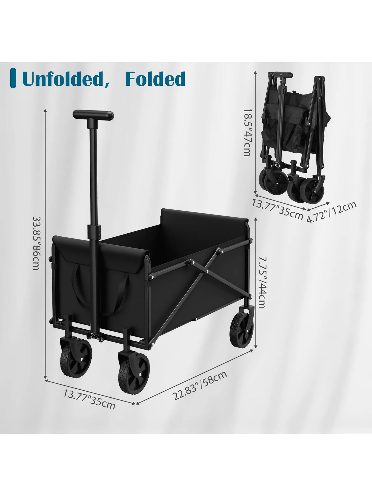 380 lb Heavy-Duty Folding Utility Wagon with All-Terrain Wheels