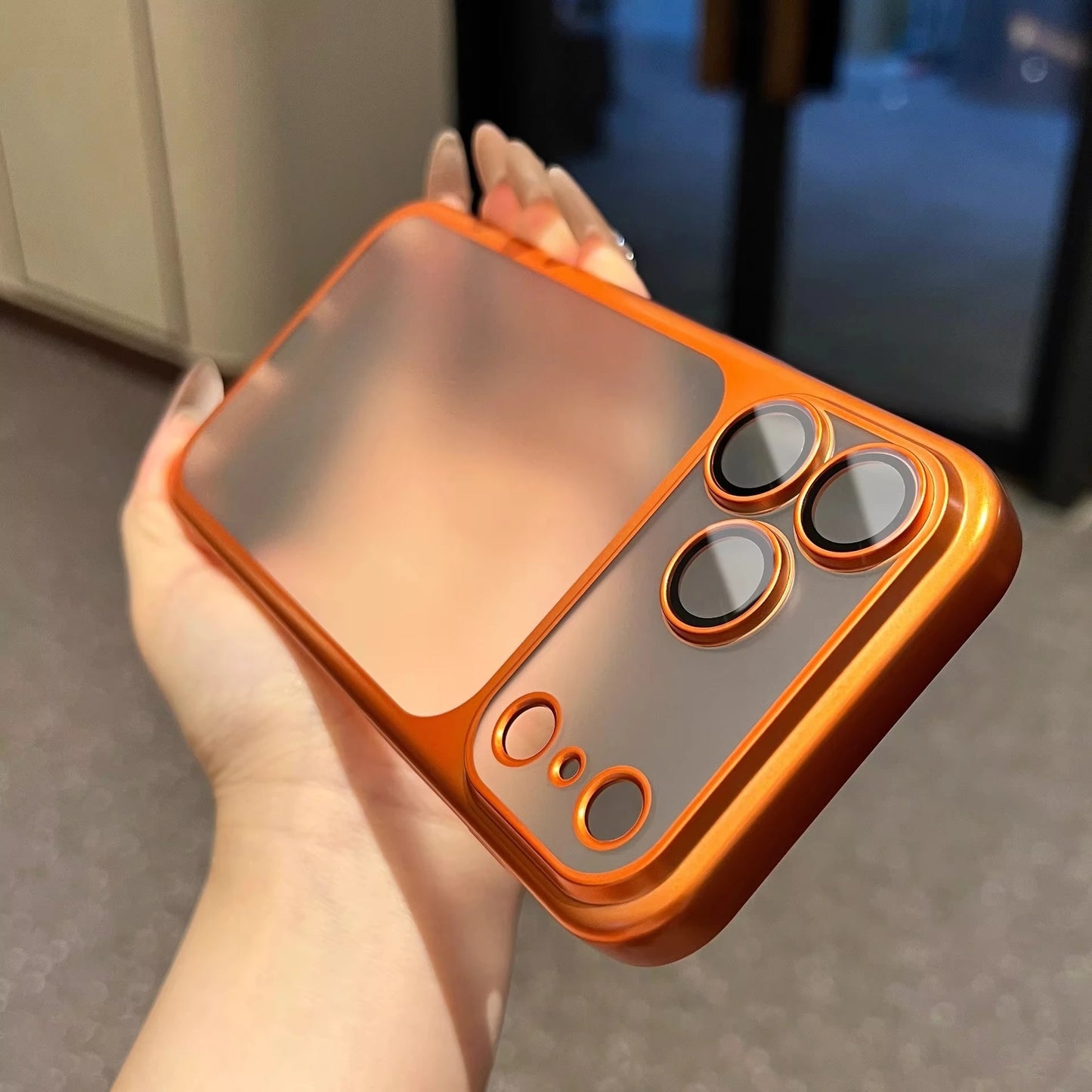 Luxury Clear Matte Phone Case with Camera Protection