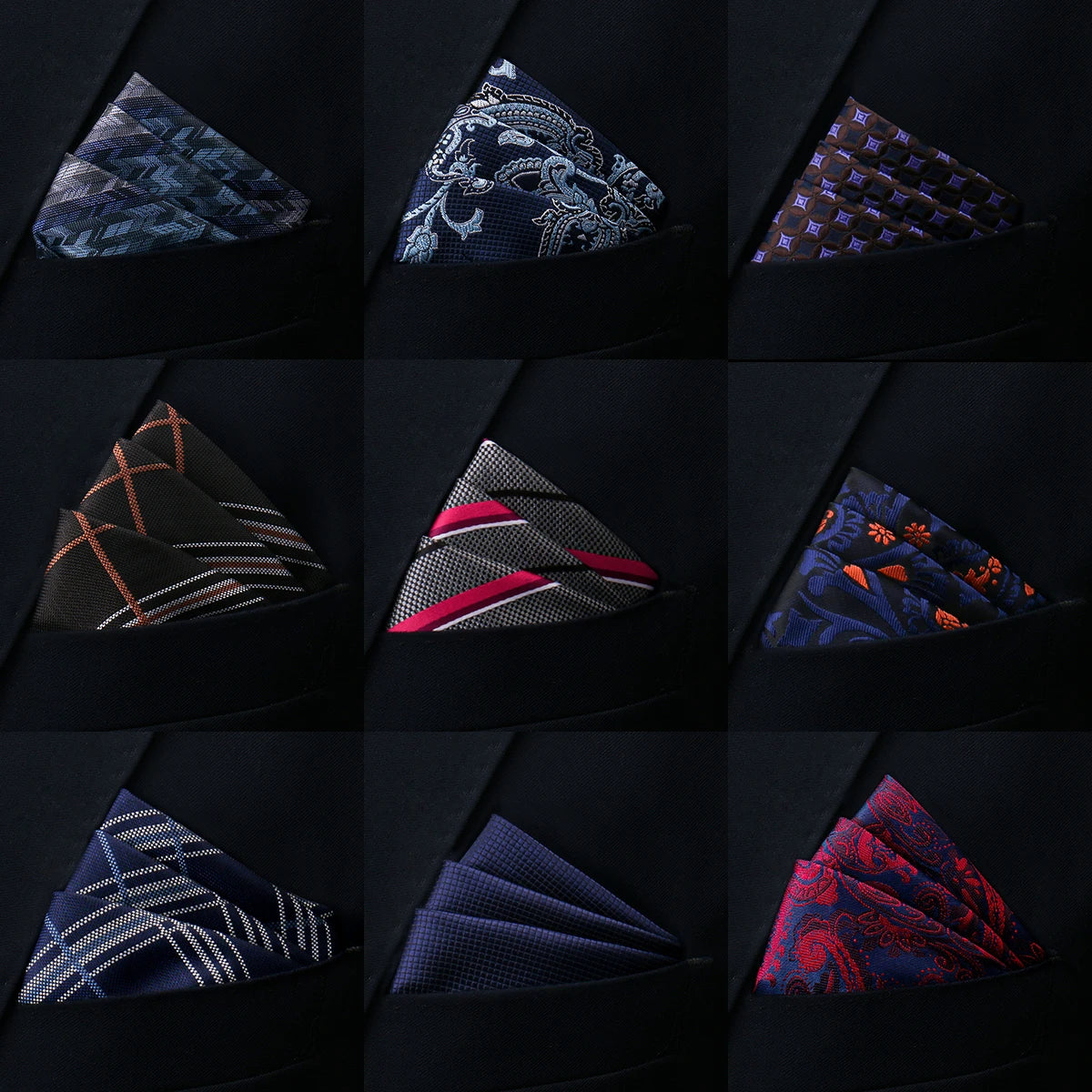 Luxury Men’s Pocket Square Handkerchief. Formal Suit Accessory