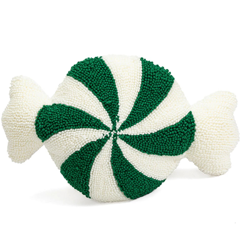 Christmas Plush Spiral Candy Shaped Pillow Festive Cushion