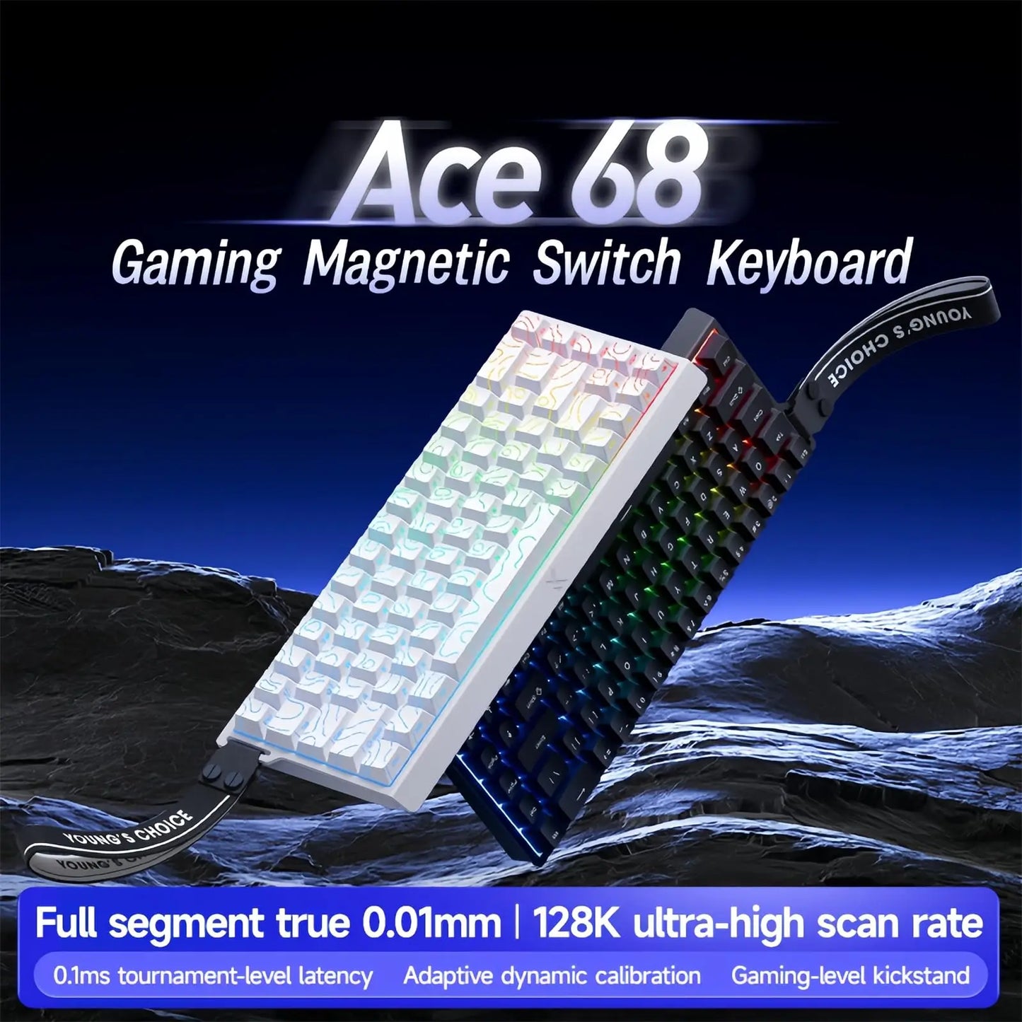 MCHOSE ACE 68 Magnetic Switch Gaming Keyboard . Hall Effect Rapid Trigger Mechanical Keyboard