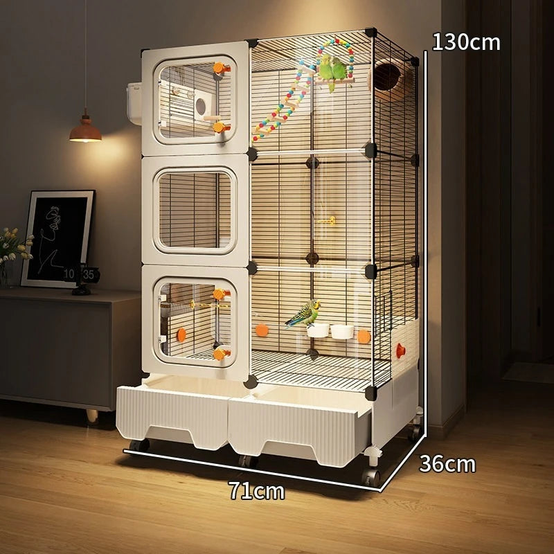 60-Inch Wrought Iron Bird Cage with Detachable Rolling Stand