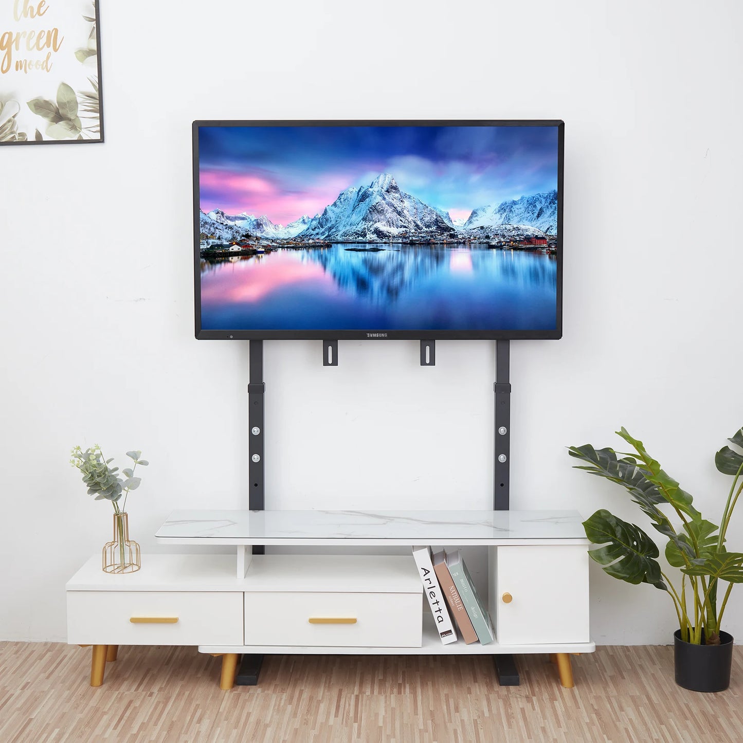 Floor TV Stand Bracket Free Standing TV Trolley Height Adjustable for 32-100 Inch Flat Panel LED LCD