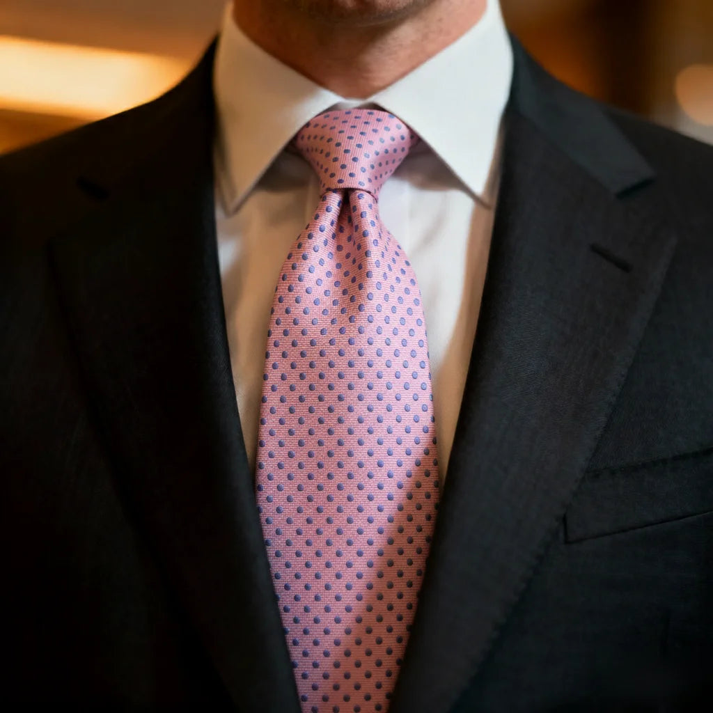 Men’s Classic 7cm Polka Dot Necktie. Luxury Business, Wedding & Formal Dress Tie