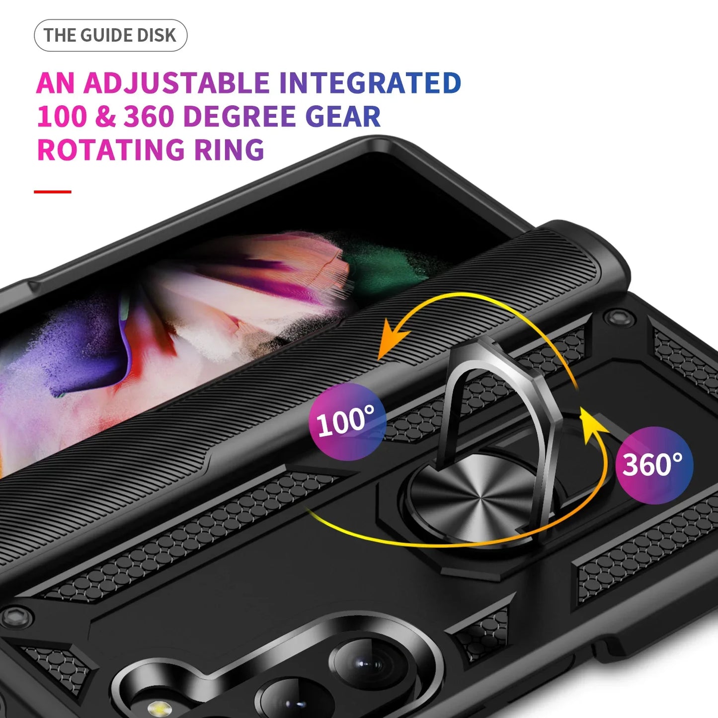 Samsung Z Fold Armor Case. Heavy Duty Kickstand Protective Cover