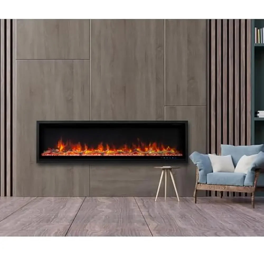 60 Inch Smart Electric Fireplace 5000 BTU For 400 Sq Ft