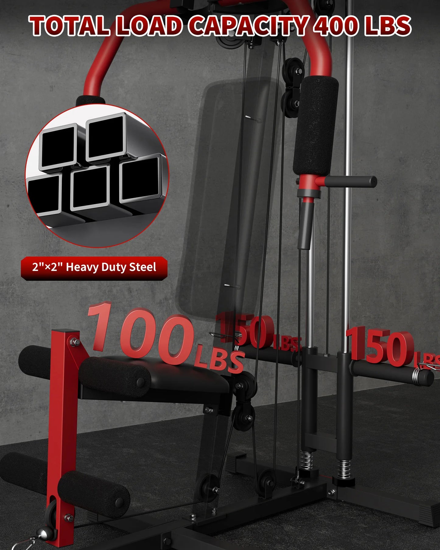 5-in-1 Multifunctional Home Gym Equipment Full Body Workout Machine with Lat Pulldown and Strength Training Station