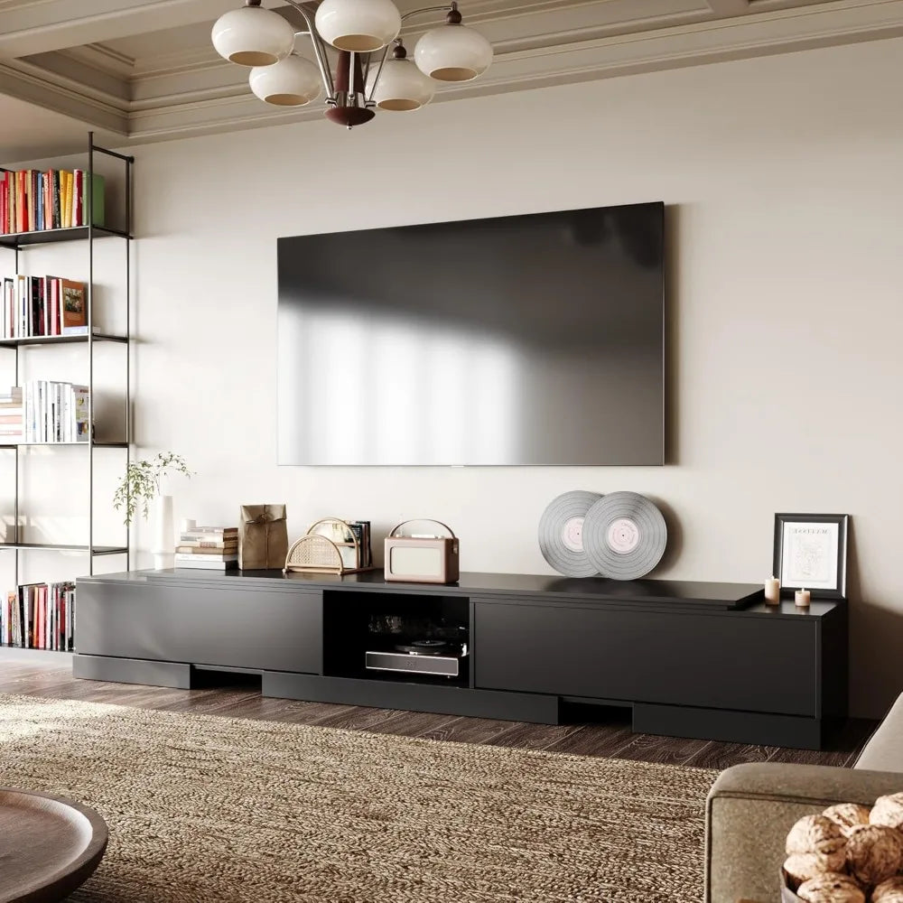 Extendable TV Stand with 2 Drawers, Modern TV Console Table with Shelf, Media Console Table Entertainment Center for Living Room