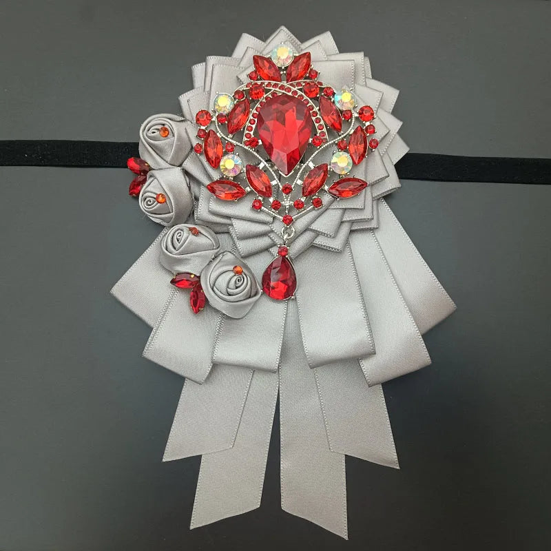Luxury Handmade Jeweled Men’s Bow Tie | Premium Crystal Brooch Formal Wedding & Business Bow Tie